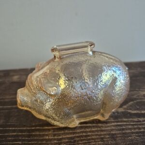 Vintage Carnival Glass Piggy Bank